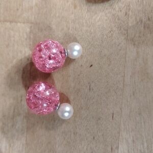 Globe Stud Earrings With Star Confetti